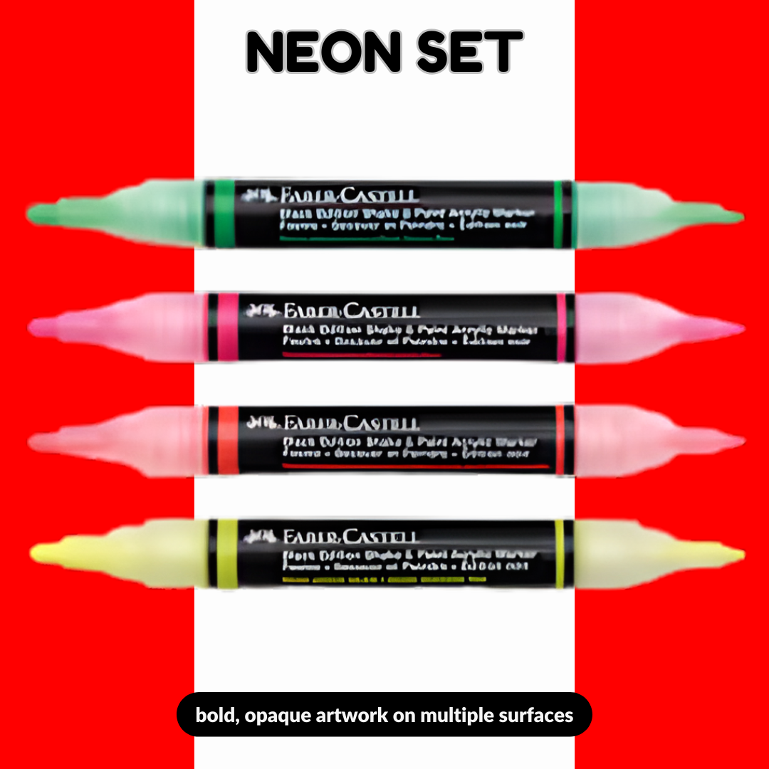 Faber Castell Black Edition Shake and Paint Twin Acrylic Marker Neon and Classic Sets stationery product image